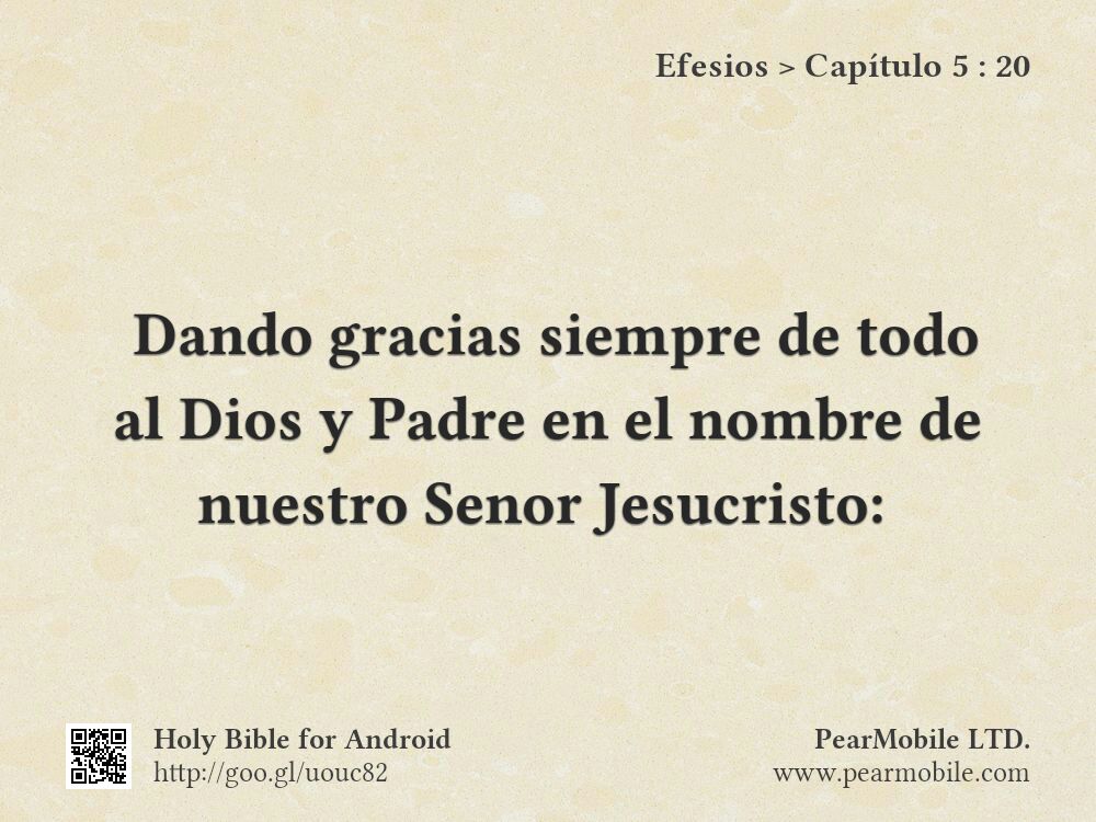 Efesios, Capítulo 5:20